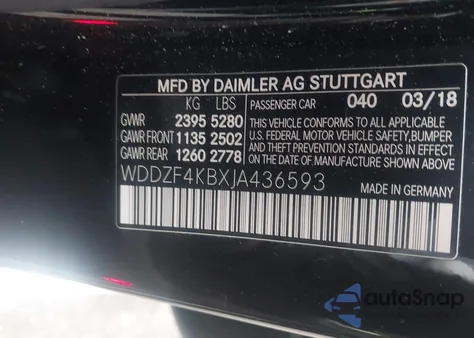 2018 Mercedes-Benz E 300 4Matic из США, поврежденный, VIN WDDZF4KBXJA436593